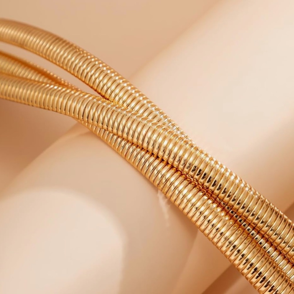 14K Gold Plated Thick Snake Chain Choker - Picture 3 of 4